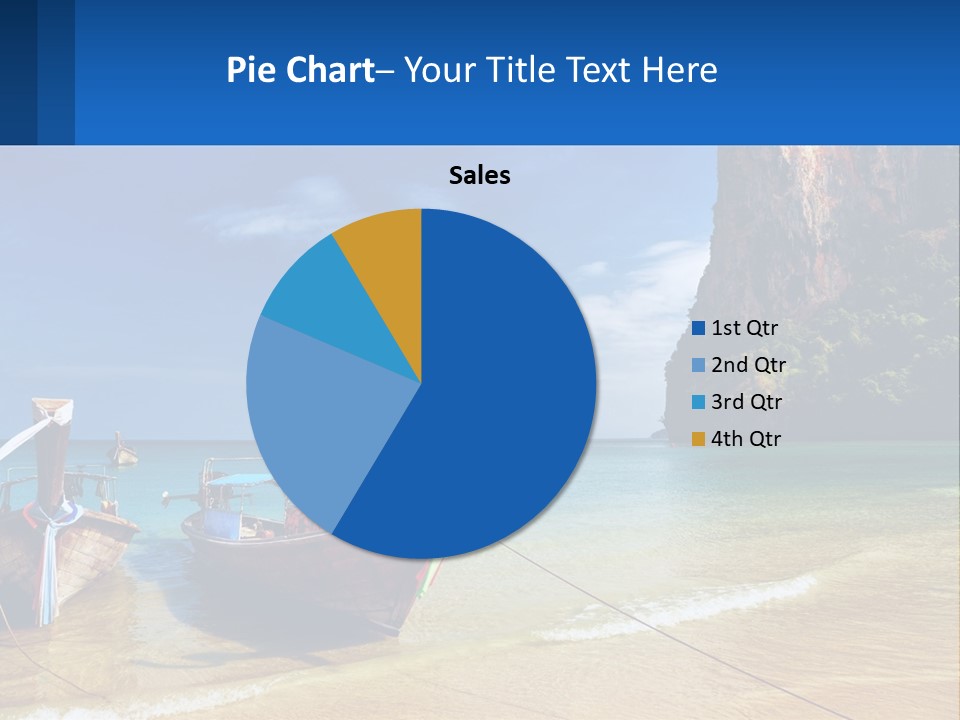 Two Boats On The Beach With A Mountain In The Background PowerPoint Template