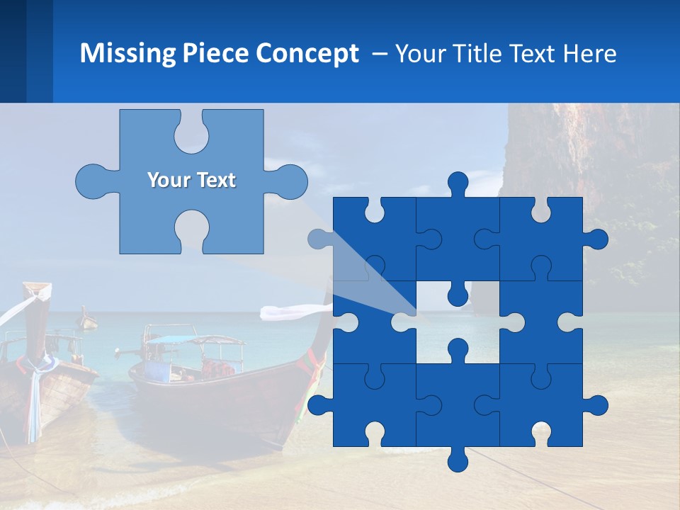 Two Boats On The Beach With A Mountain In The Background PowerPoint Template