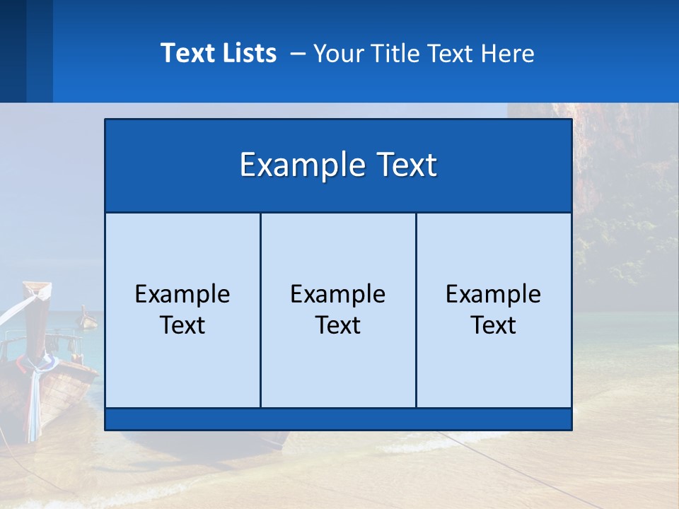 Two Boats On The Beach With A Mountain In The Background PowerPoint Template