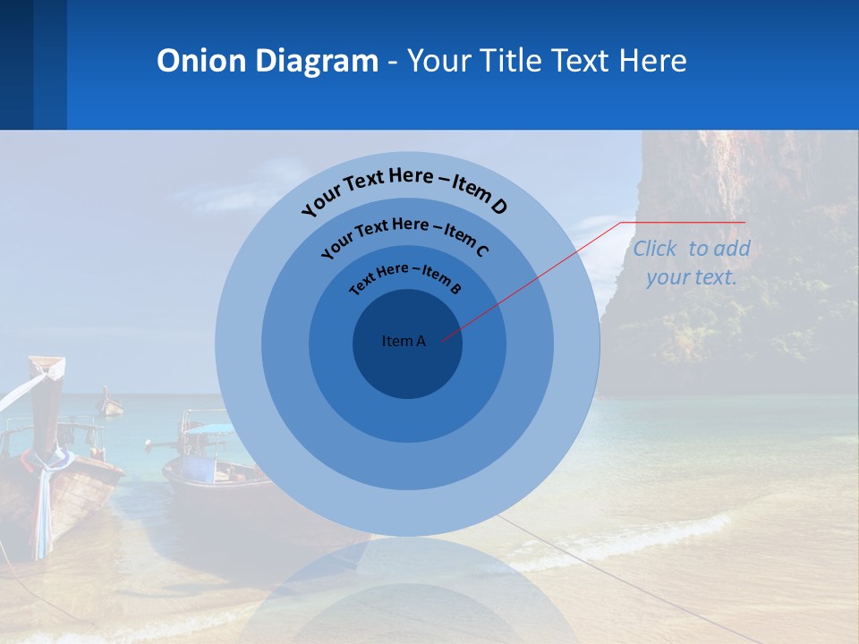 Two Boats On The Beach With A Mountain In The Background PowerPoint Template