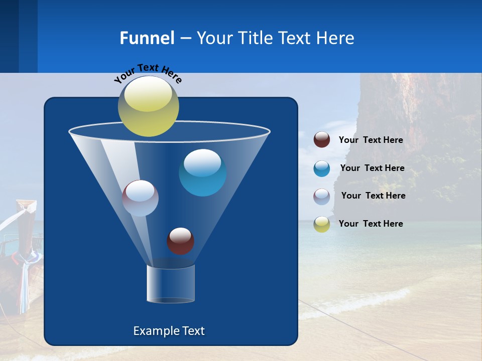 Two Boats On The Beach With A Mountain In The Background PowerPoint Template