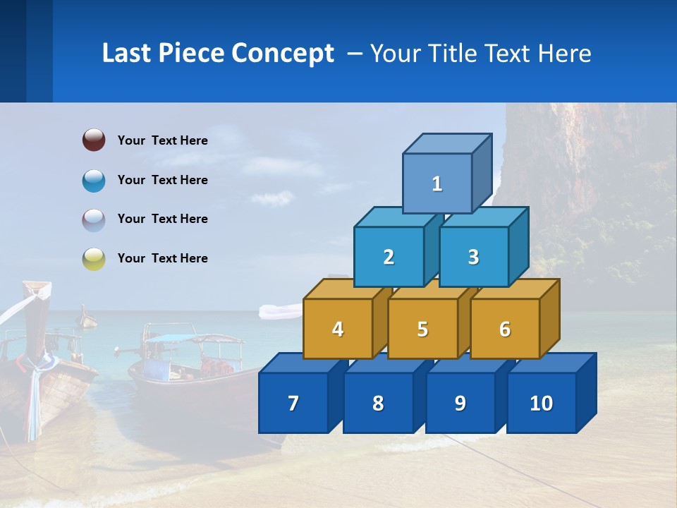 Two Boats On The Beach With A Mountain In The Background PowerPoint Template