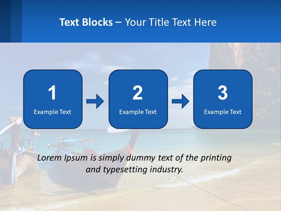 Two Boats On The Beach With A Mountain In The Background PowerPoint Template