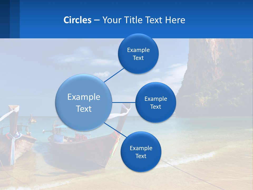 Two Boats On The Beach With A Mountain In The Background PowerPoint Template