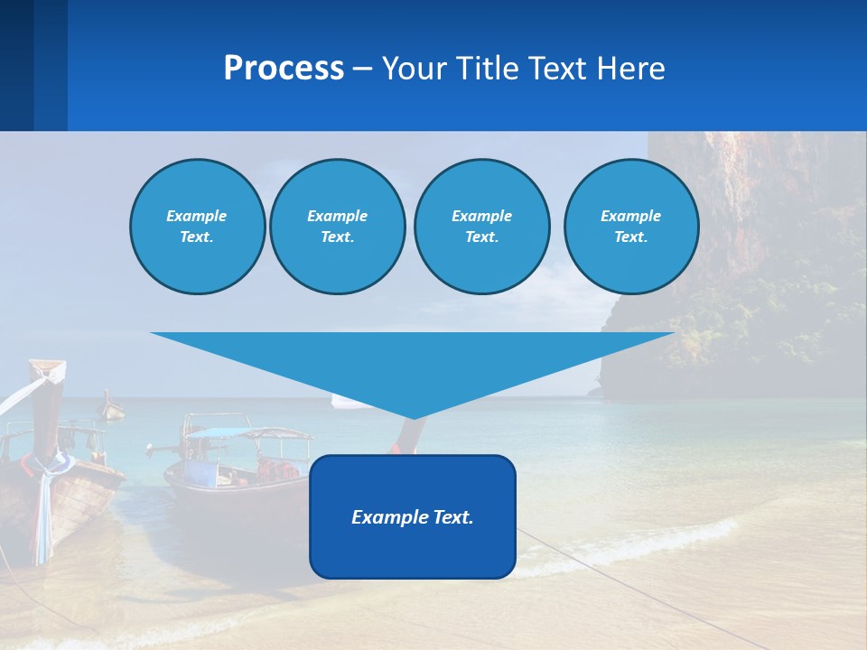 Two Boats On The Beach With A Mountain In The Background PowerPoint Template