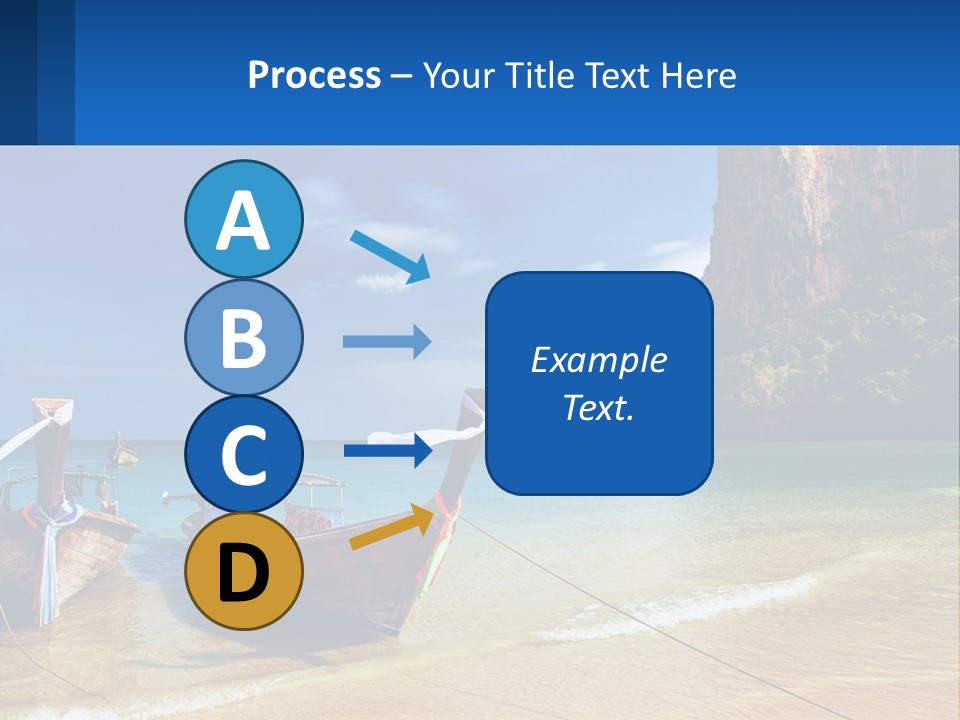 Two Boats On The Beach With A Mountain In The Background PowerPoint Template