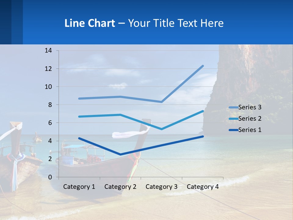 Two Boats On The Beach With A Mountain In The Background PowerPoint Template
