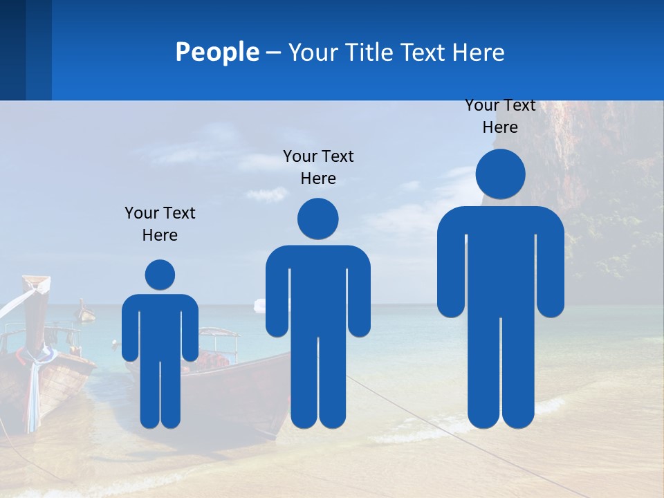 Two Boats On The Beach With A Mountain In The Background PowerPoint Template