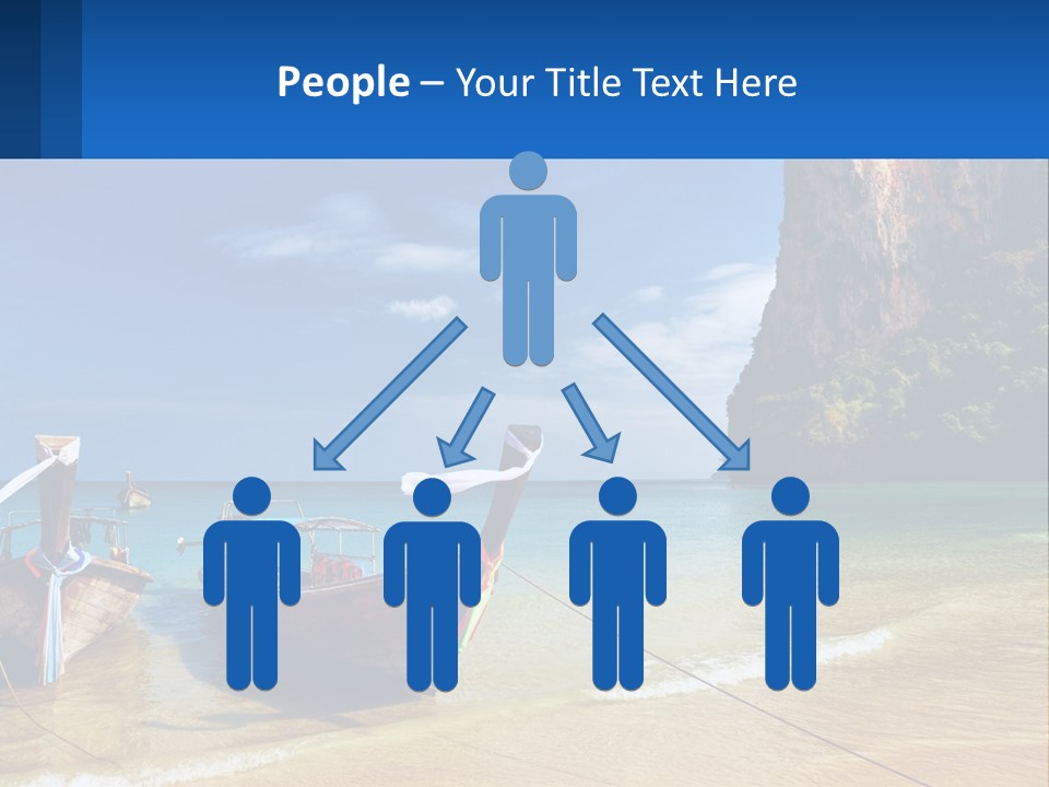 Two Boats On The Beach With A Mountain In The Background PowerPoint Template