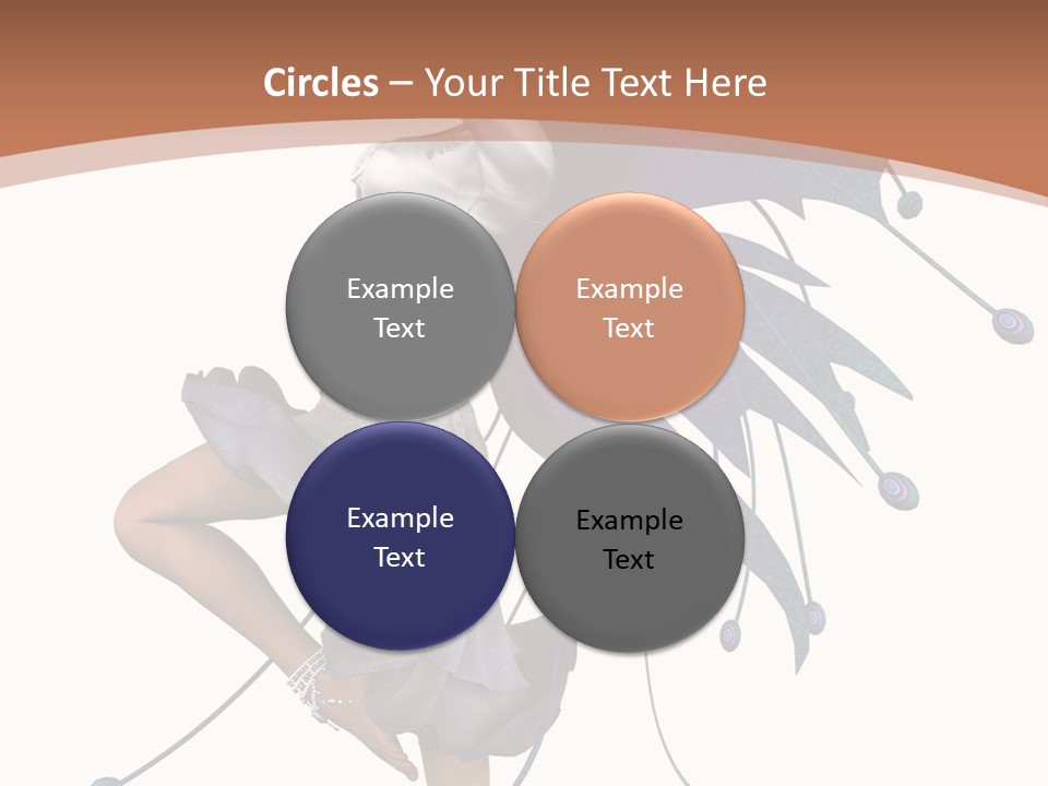 A Woman In A Dress With A Butterfly On Her Back PowerPoint Template