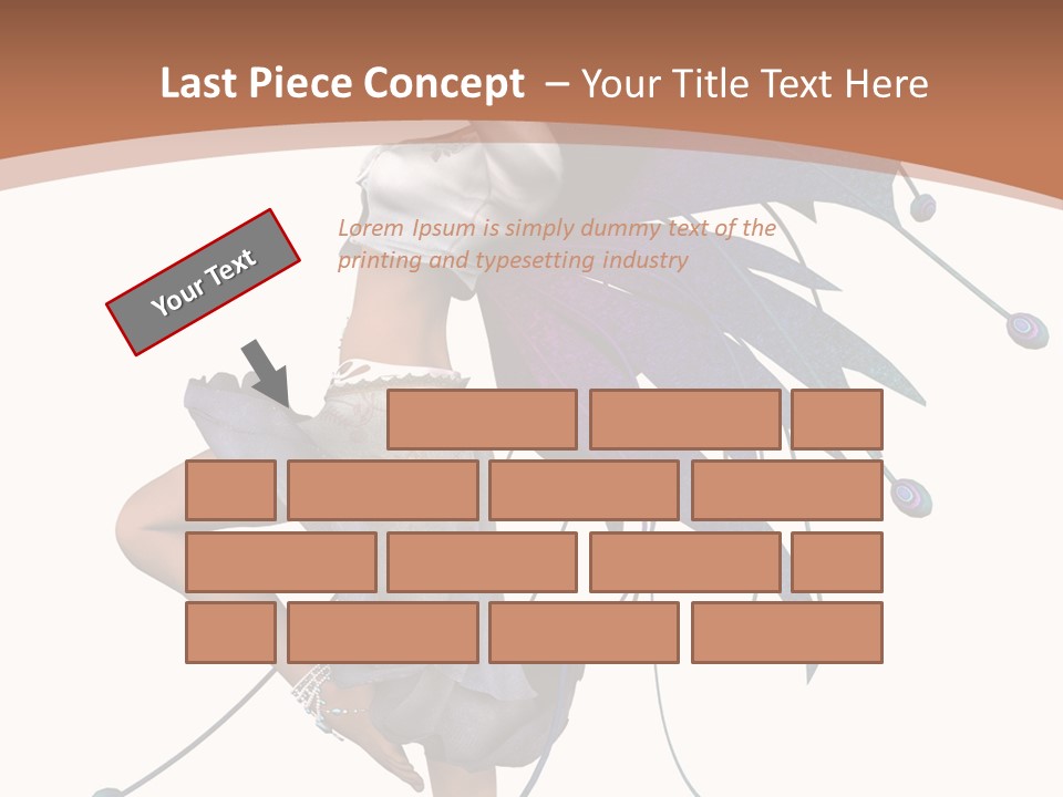 A Woman In A Dress With A Butterfly On Her Back PowerPoint Template