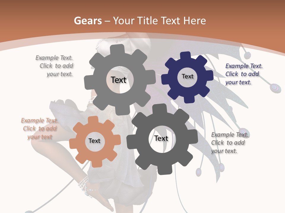 A Woman In A Dress With A Butterfly On Her Back PowerPoint Template