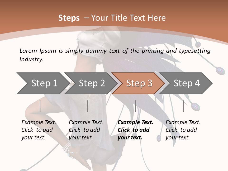 A Woman In A Dress With A Butterfly On Her Back PowerPoint Template