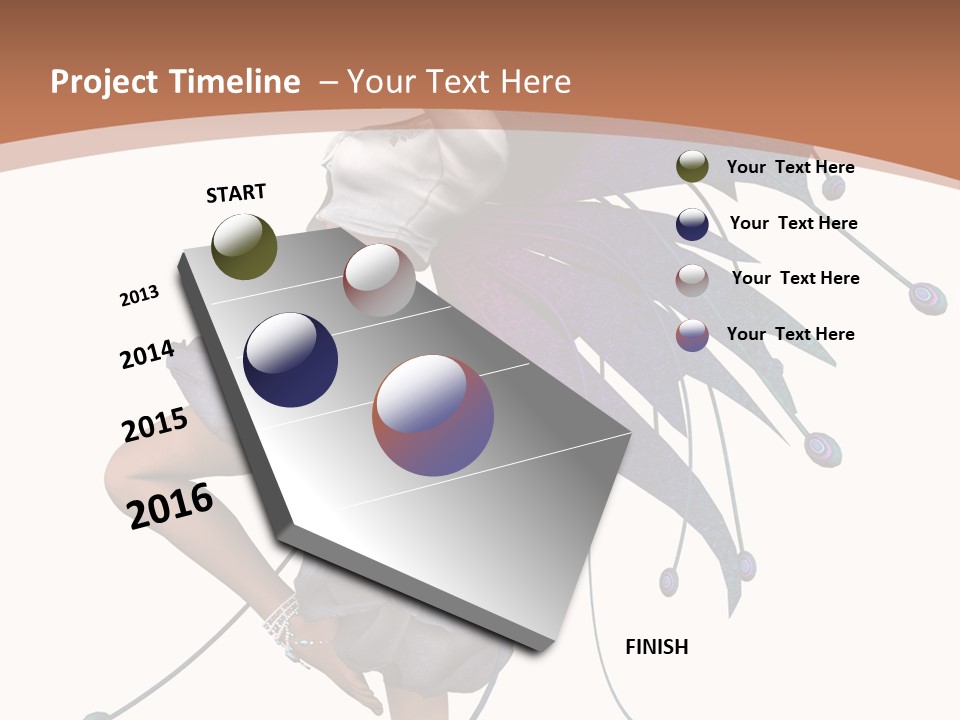 A Woman In A Dress With A Butterfly On Her Back PowerPoint Template