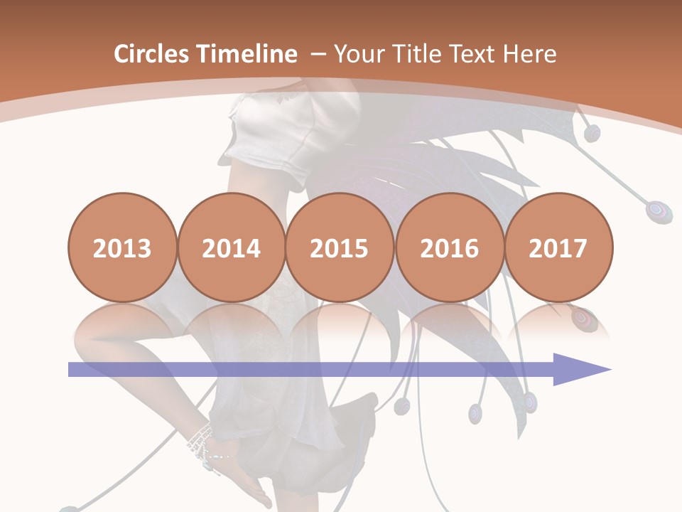 A Woman In A Dress With A Butterfly On Her Back PowerPoint Template