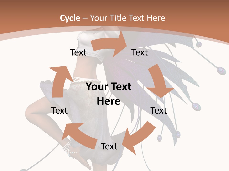 A Woman In A Dress With A Butterfly On Her Back PowerPoint Template