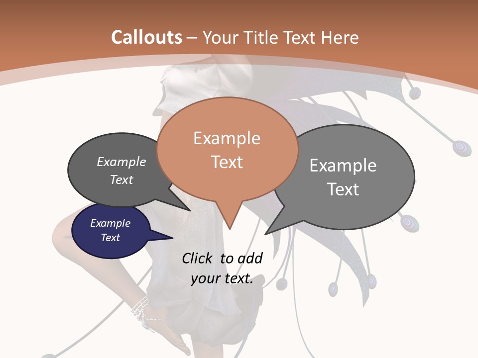 A Woman In A Dress With A Butterfly On Her Back PowerPoint Template