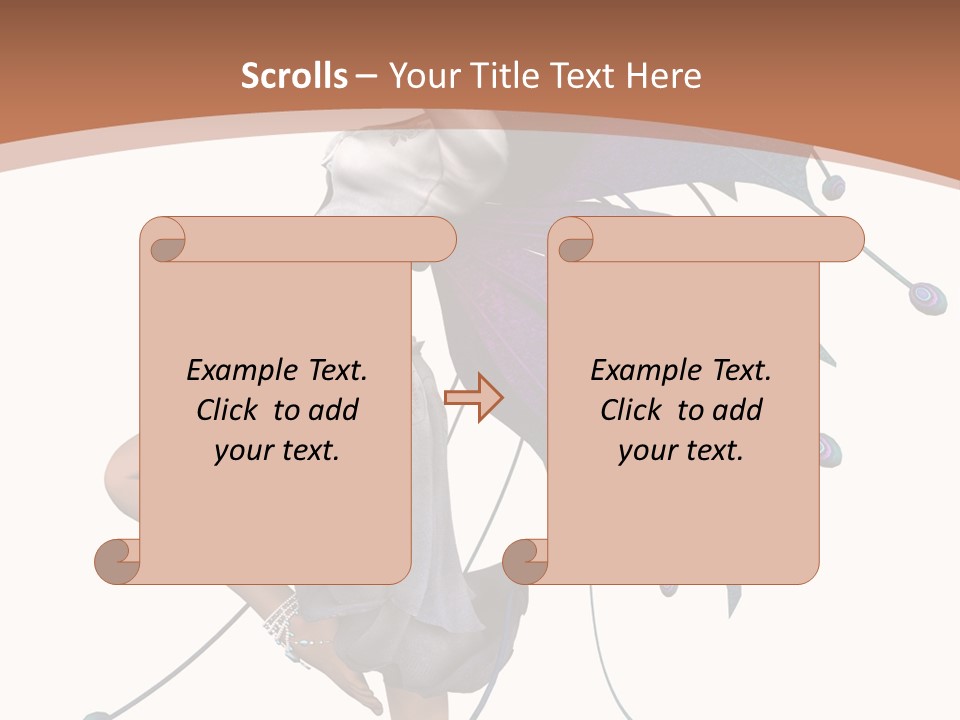 A Woman In A Dress With A Butterfly On Her Back PowerPoint Template