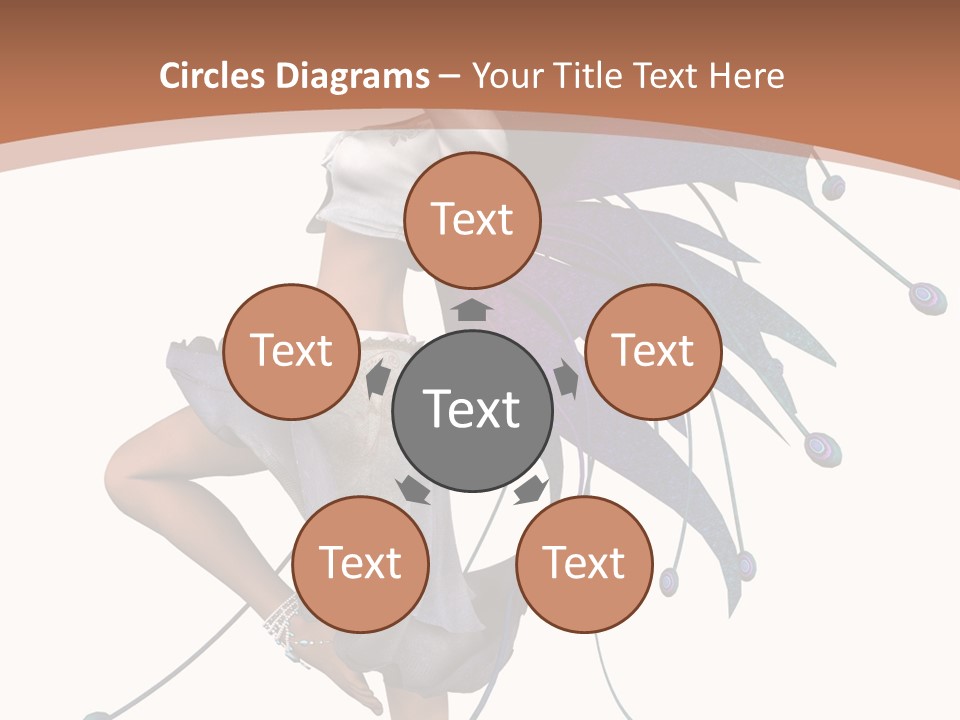 A Woman In A Dress With A Butterfly On Her Back PowerPoint Template