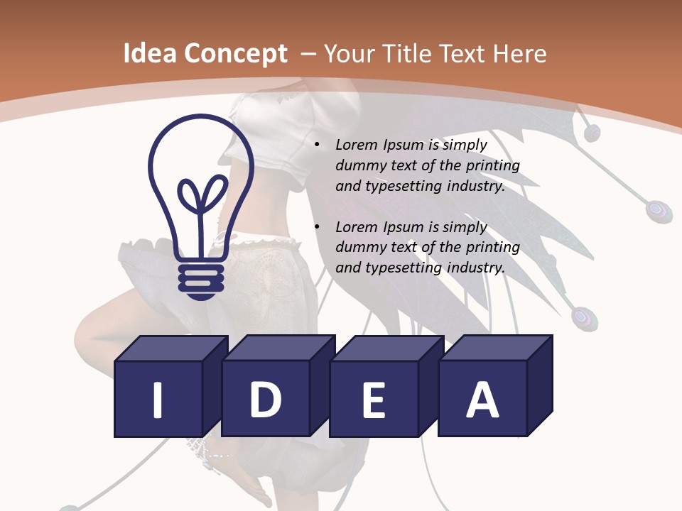 A Woman In A Dress With A Butterfly On Her Back PowerPoint Template