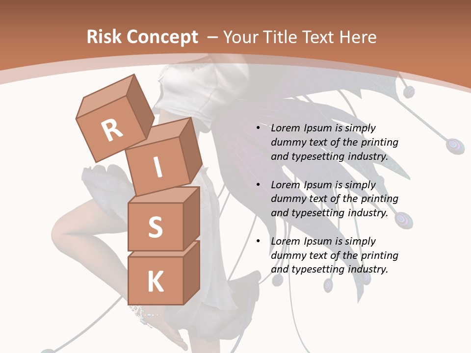 A Woman In A Dress With A Butterfly On Her Back PowerPoint Template