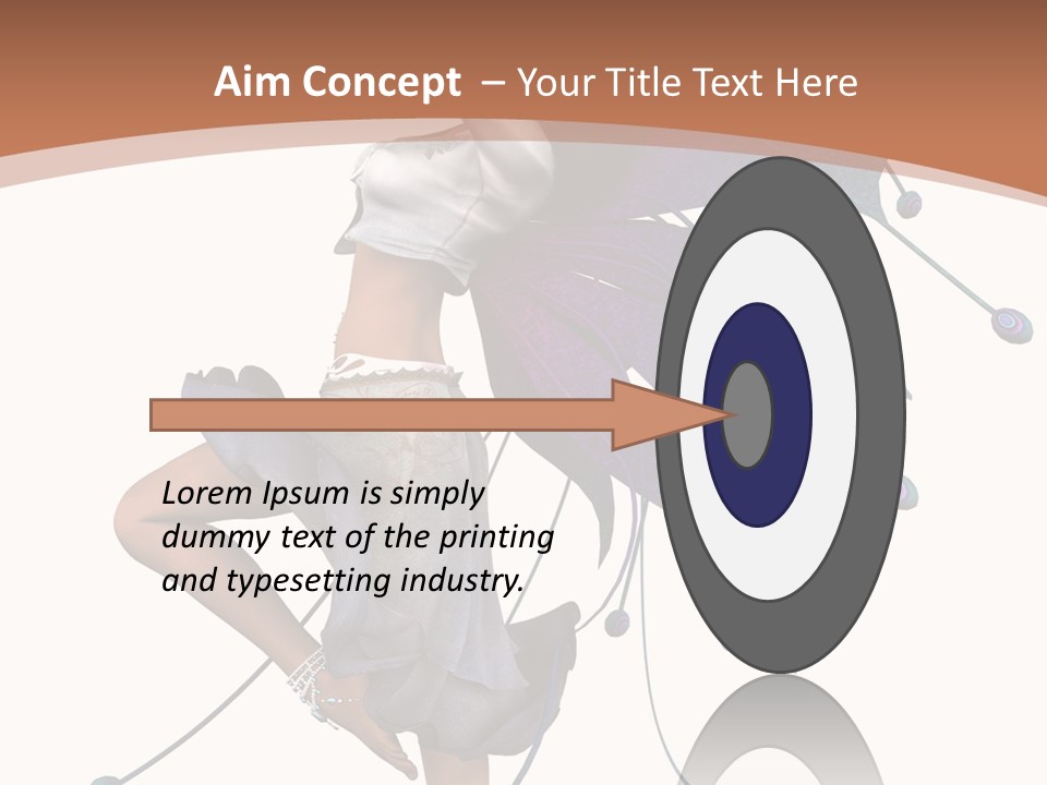 A Woman In A Dress With A Butterfly On Her Back PowerPoint Template