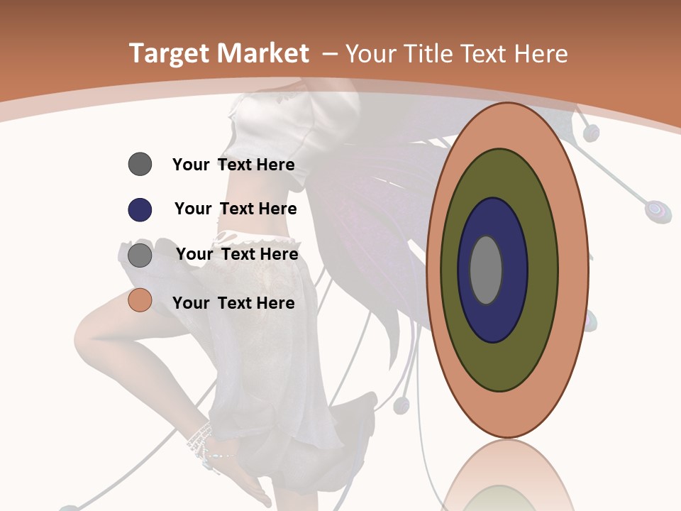 A Woman In A Dress With A Butterfly On Her Back PowerPoint Template