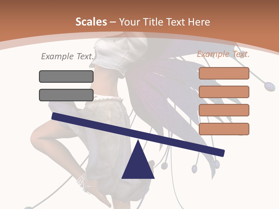 A Woman In A Dress With A Butterfly On Her Back PowerPoint Template