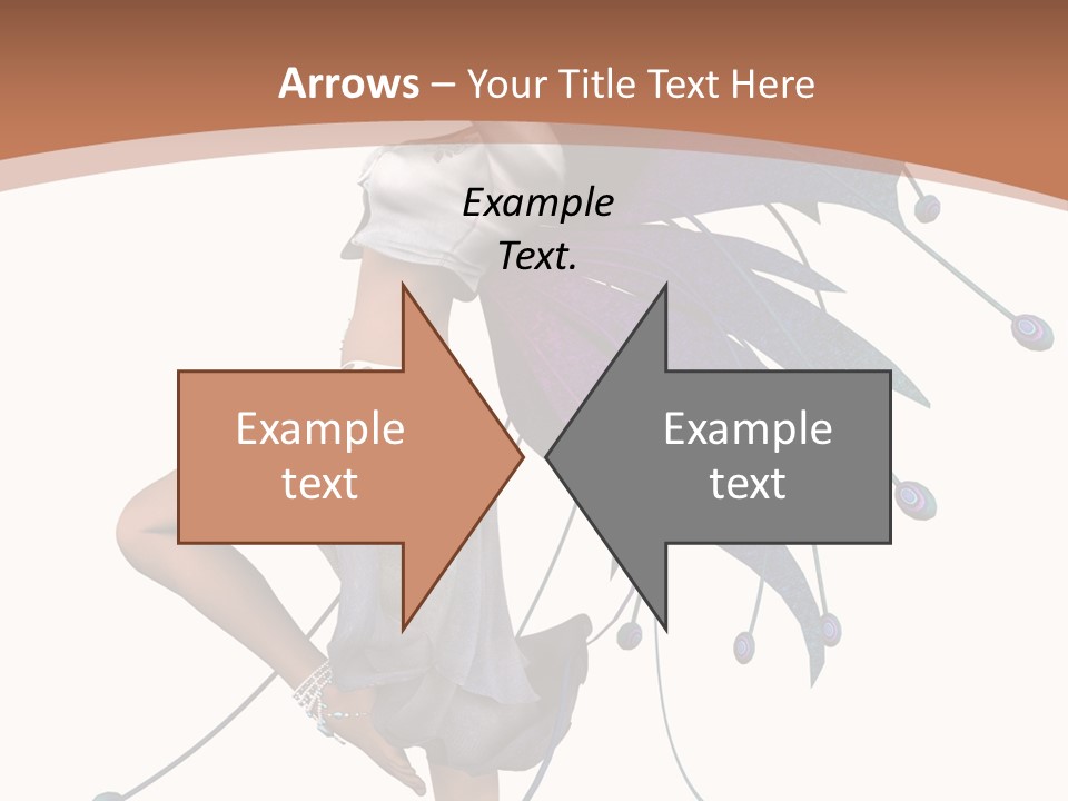 A Woman In A Dress With A Butterfly On Her Back PowerPoint Template