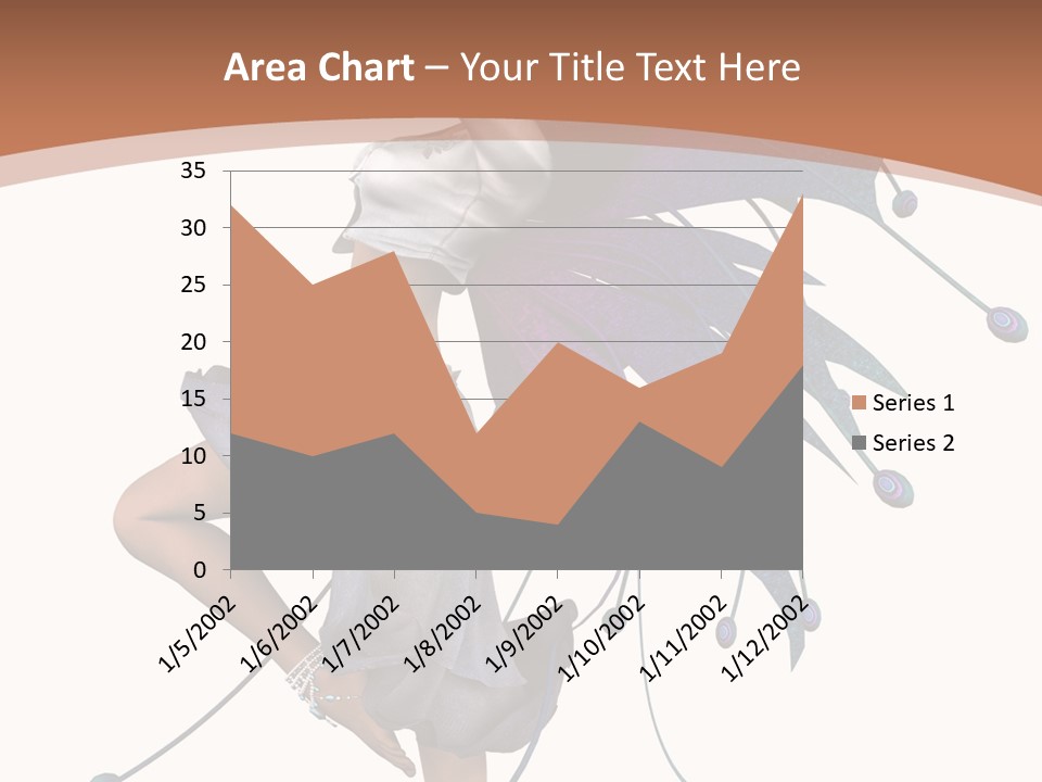 A Woman In A Dress With A Butterfly On Her Back PowerPoint Template