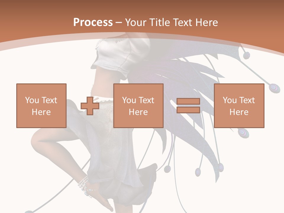 A Woman In A Dress With A Butterfly On Her Back PowerPoint Template