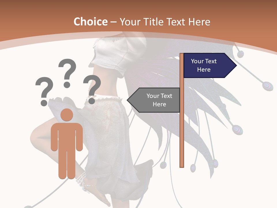 A Woman In A Dress With A Butterfly On Her Back PowerPoint Template