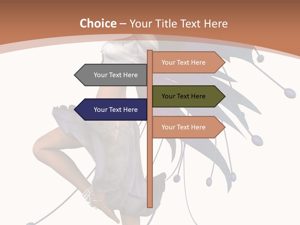 A Woman In A Dress With A Butterfly On Her Back PowerPoint Template