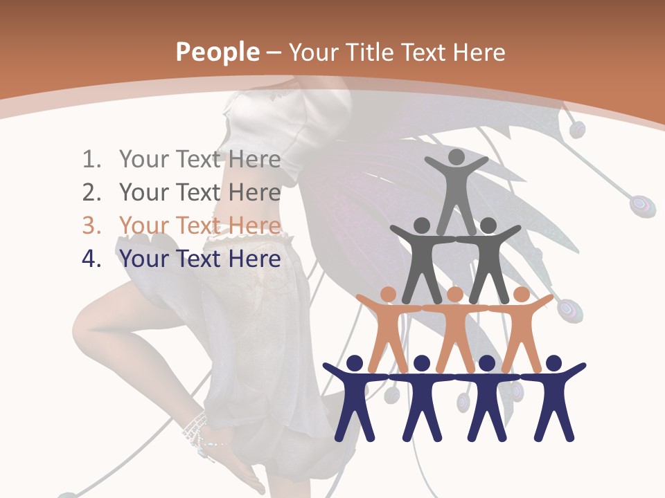 A Woman In A Dress With A Butterfly On Her Back PowerPoint Template