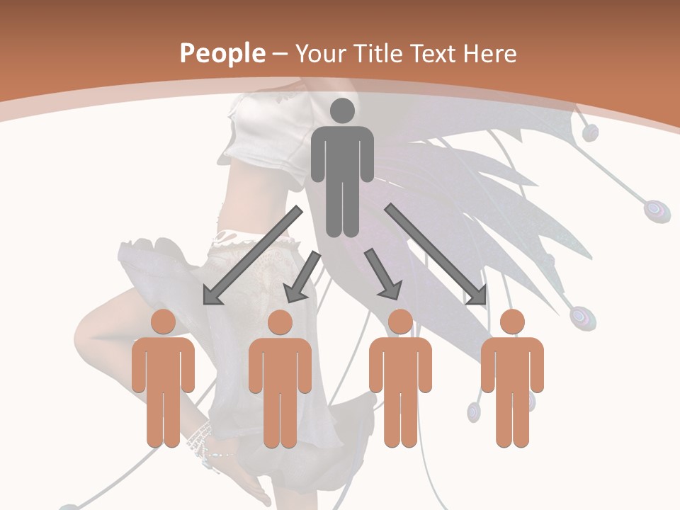 A Woman In A Dress With A Butterfly On Her Back PowerPoint Template