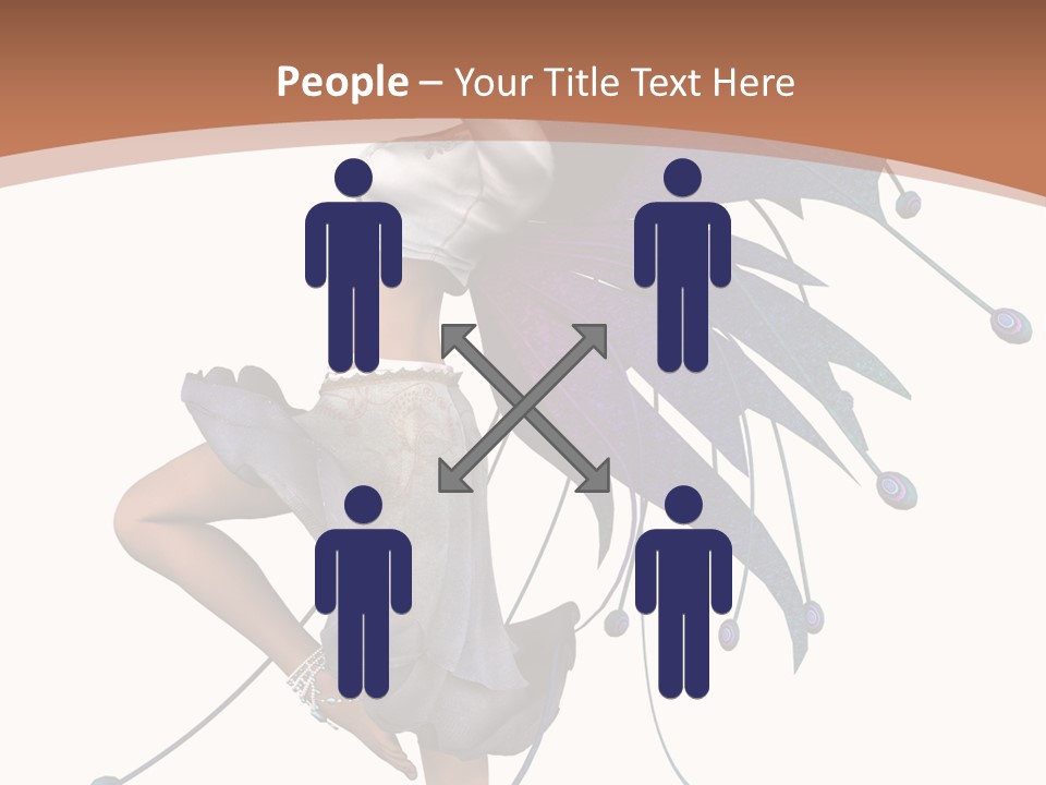 A Woman In A Dress With A Butterfly On Her Back PowerPoint Template