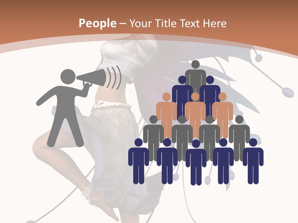 A Woman In A Dress With A Butterfly On Her Back PowerPoint Template