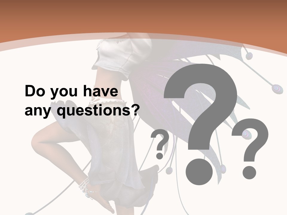 A Woman In A Dress With A Butterfly On Her Back PowerPoint Template