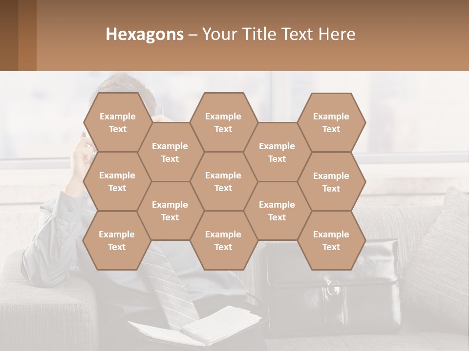 A Man Sitting On A Couch Talking On A Cell Phone PowerPoint Template