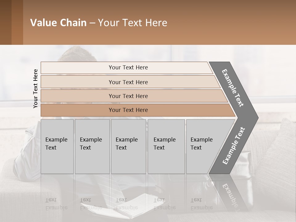 A Man Sitting On A Couch Talking On A Cell Phone PowerPoint Template