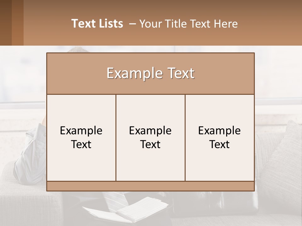 A Man Sitting On A Couch Talking On A Cell Phone PowerPoint Template