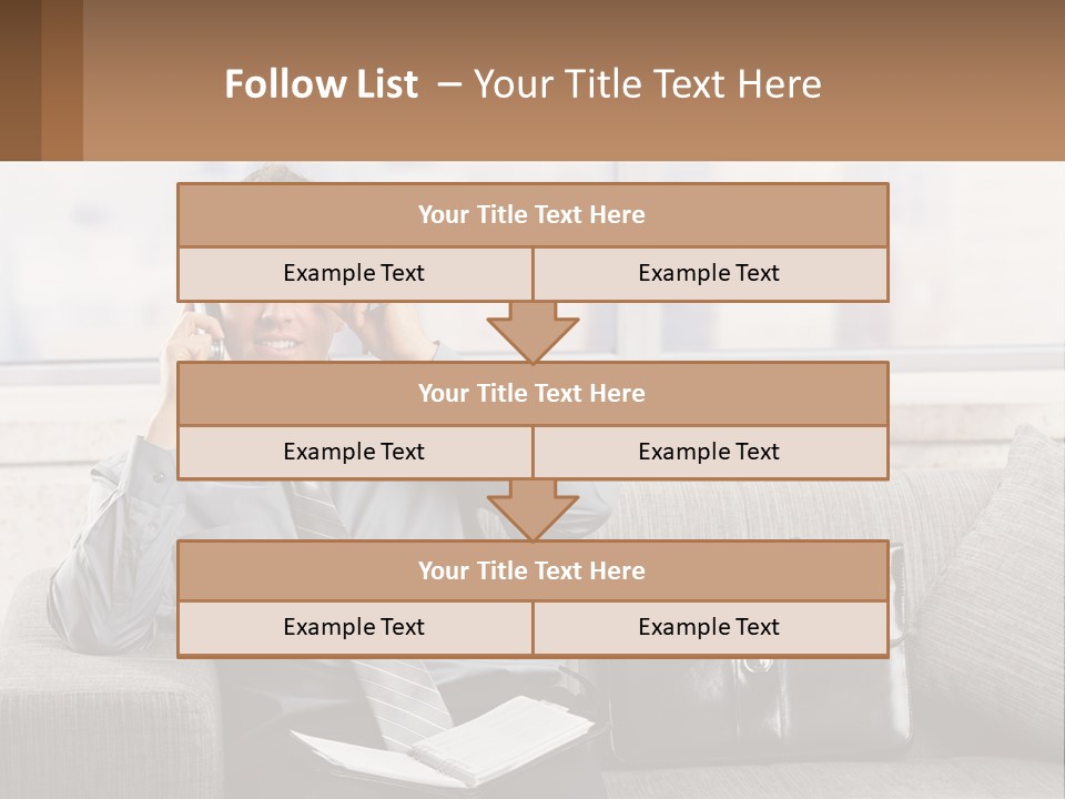 A Man Sitting On A Couch Talking On A Cell Phone PowerPoint Template