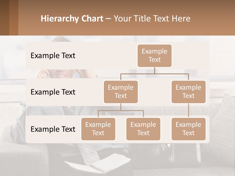 A Man Sitting On A Couch Talking On A Cell Phone PowerPoint Template