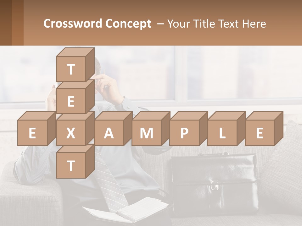 A Man Sitting On A Couch Talking On A Cell Phone PowerPoint Template