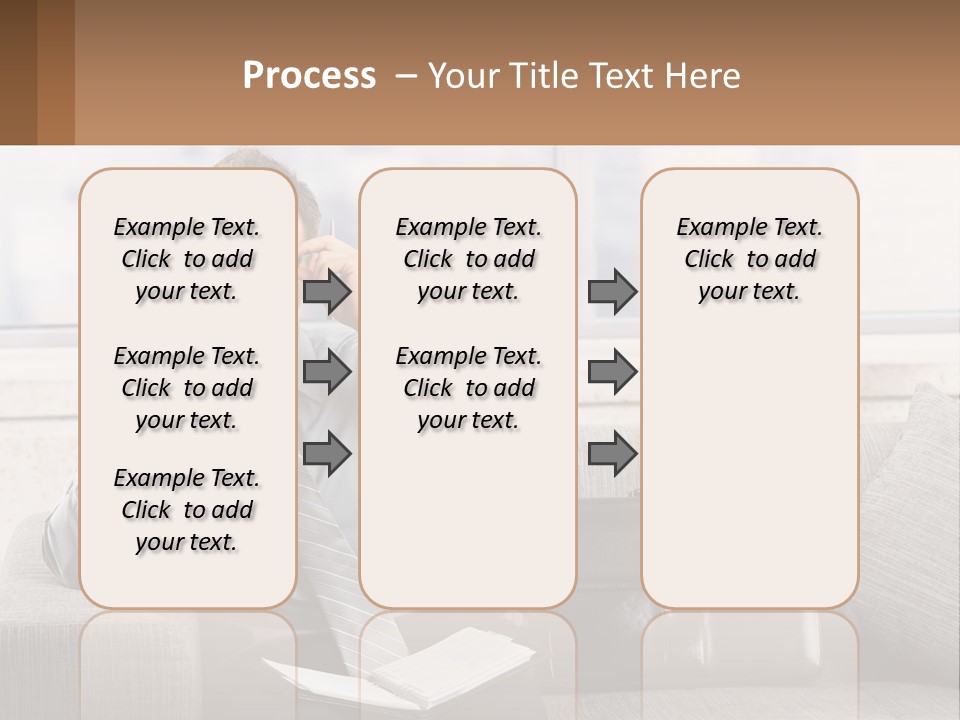 A Man Sitting On A Couch Talking On A Cell Phone PowerPoint Template