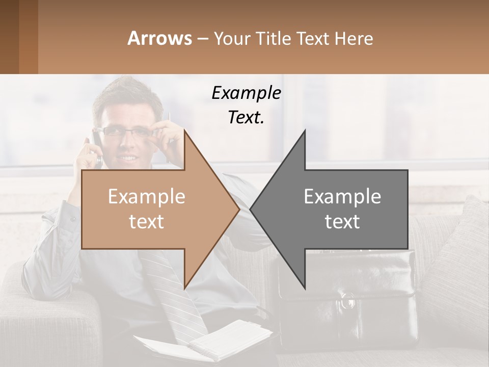 A Man Sitting On A Couch Talking On A Cell Phone PowerPoint Template