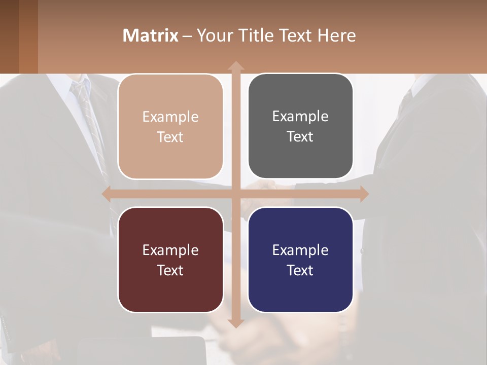 Two Men Shaking Hands In A Business Meeting PowerPoint Template