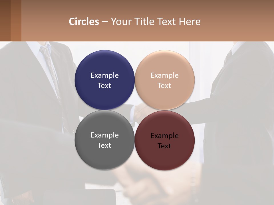 Two Men Shaking Hands In A Business Meeting PowerPoint Template