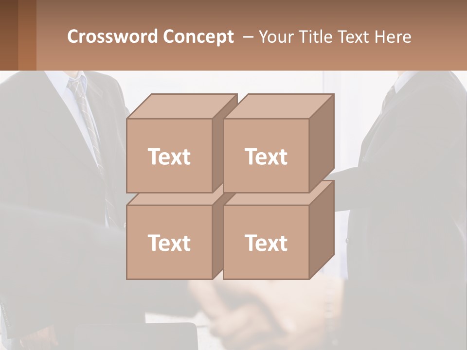 Two Men Shaking Hands In A Business Meeting PowerPoint Template