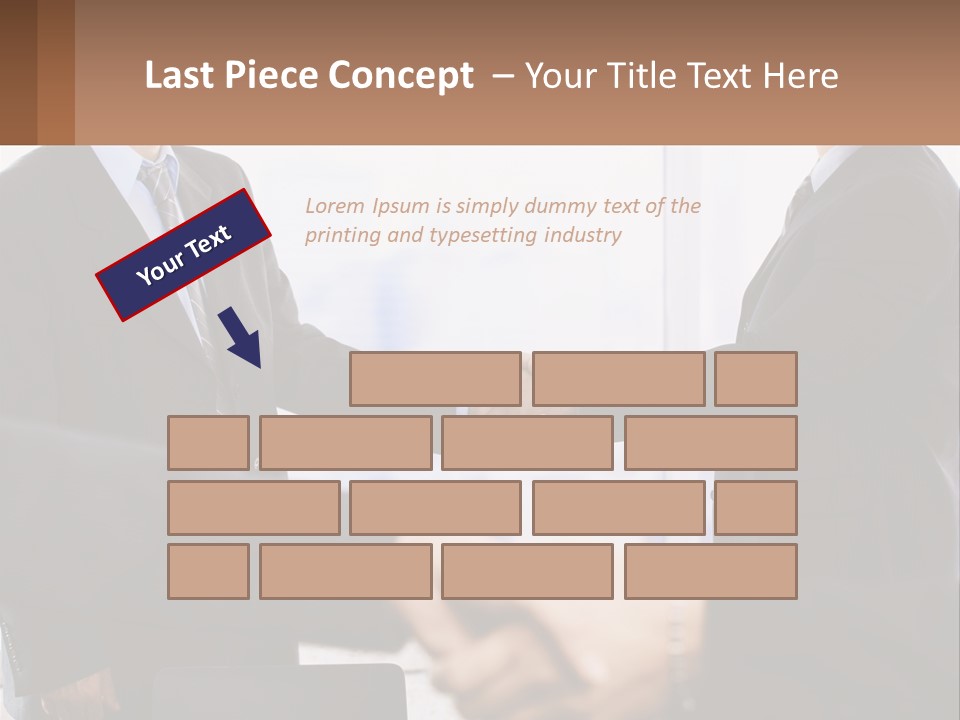 Two Men Shaking Hands In A Business Meeting PowerPoint Template
